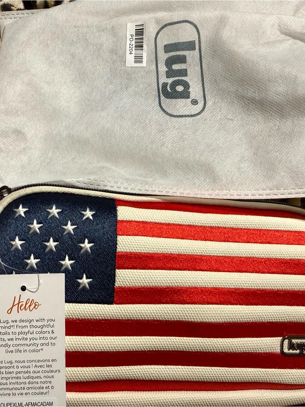 Lug Americana Stars Crossbody Bag in Red, White & Blue with Macadamia Trim - Picture 7 of 7